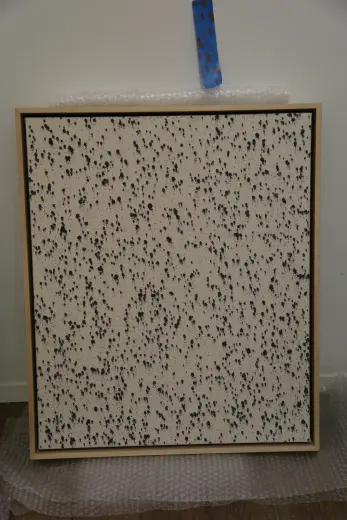 Rain Painting (black) / 24 x 20 inches, in wood frame - AT STUDIO