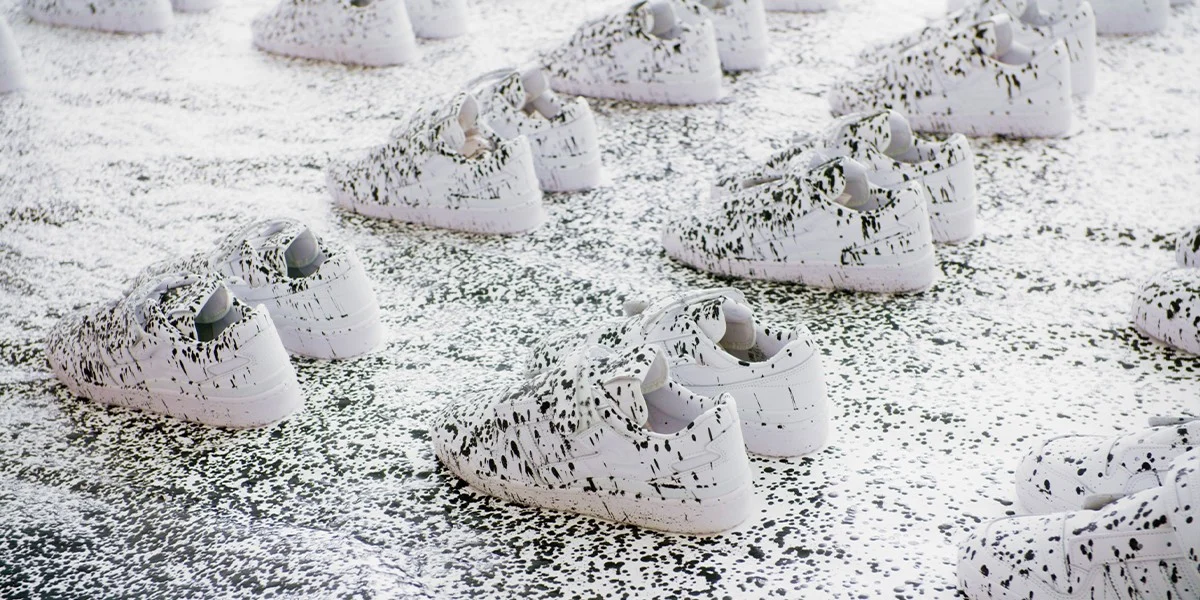Rain-painted adidas Originals Forum sneakers