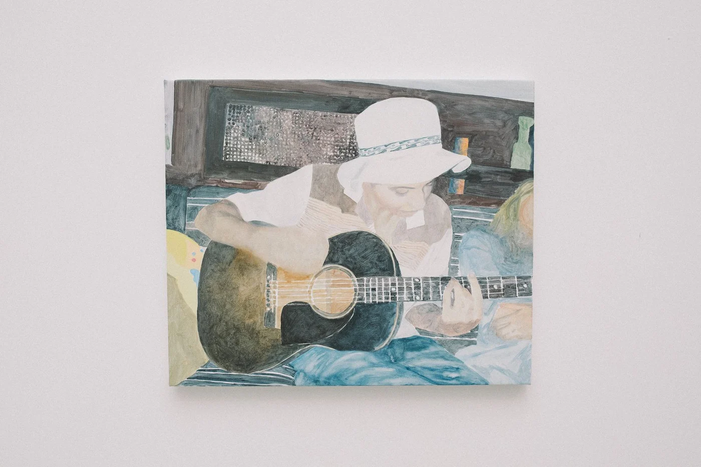 Lucien Smith’s painting Sasha Guitar, 2018, shown in the Friends exhibition