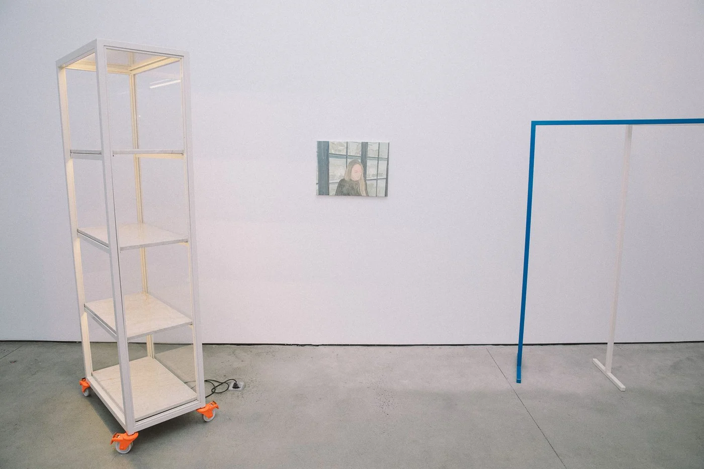 A Lucien Smith painting among custom hardware designed by Virgil Abloh