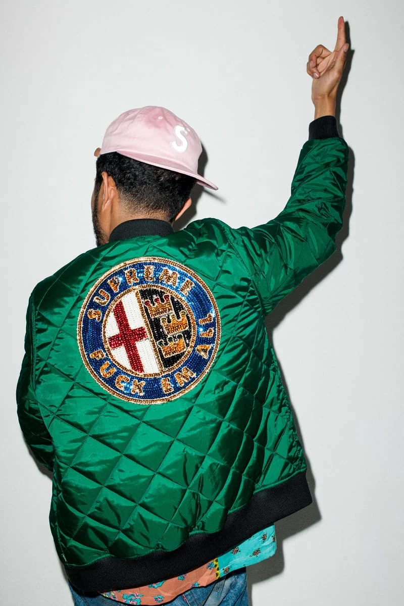 Lucien Smith modeling Supreme in Them Magazine’s Spring/Summer 2016 editorial - source photograph 9