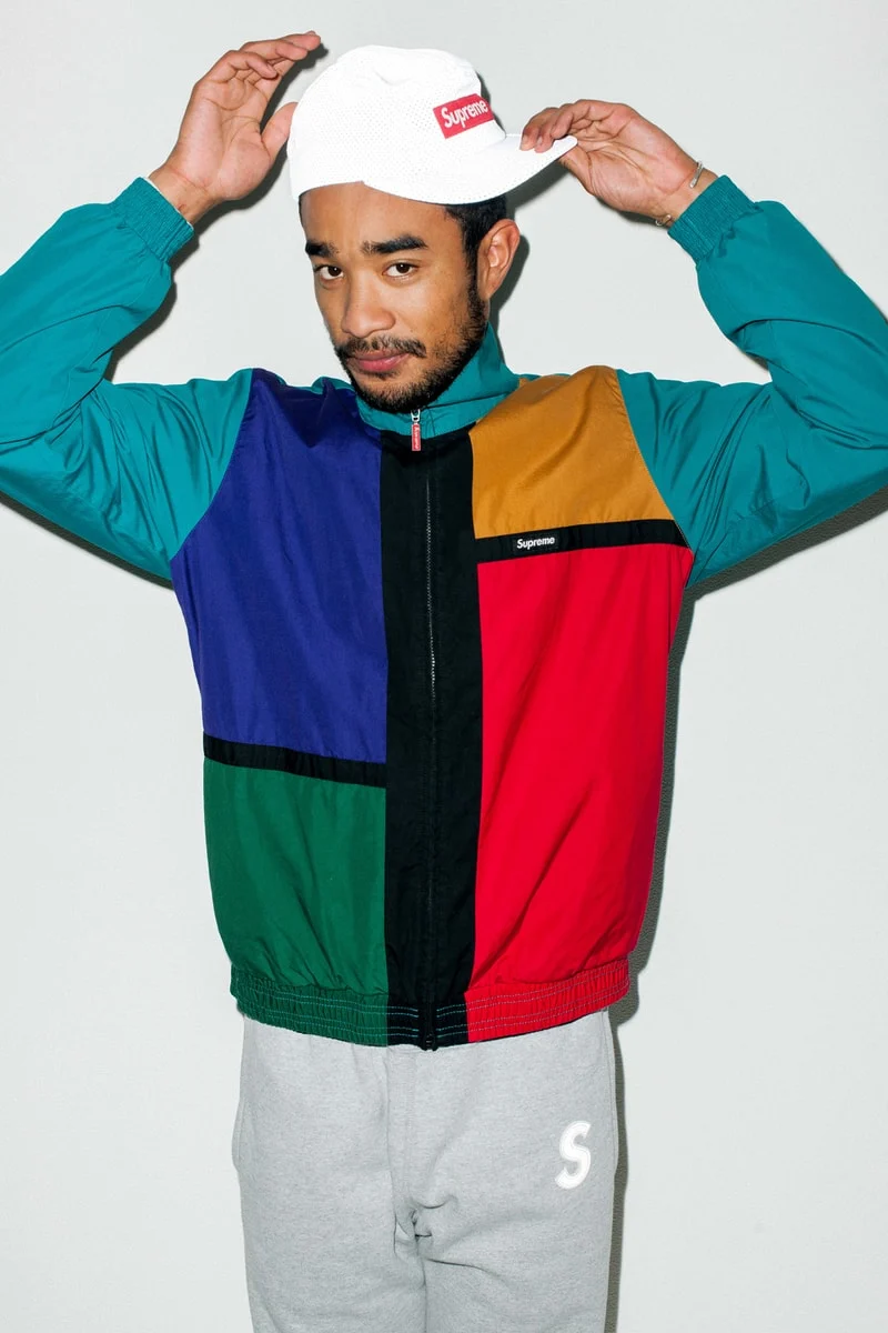 Lucien Smith modeling Supreme in Them Magazine’s Spring/Summer 2016 editorial
