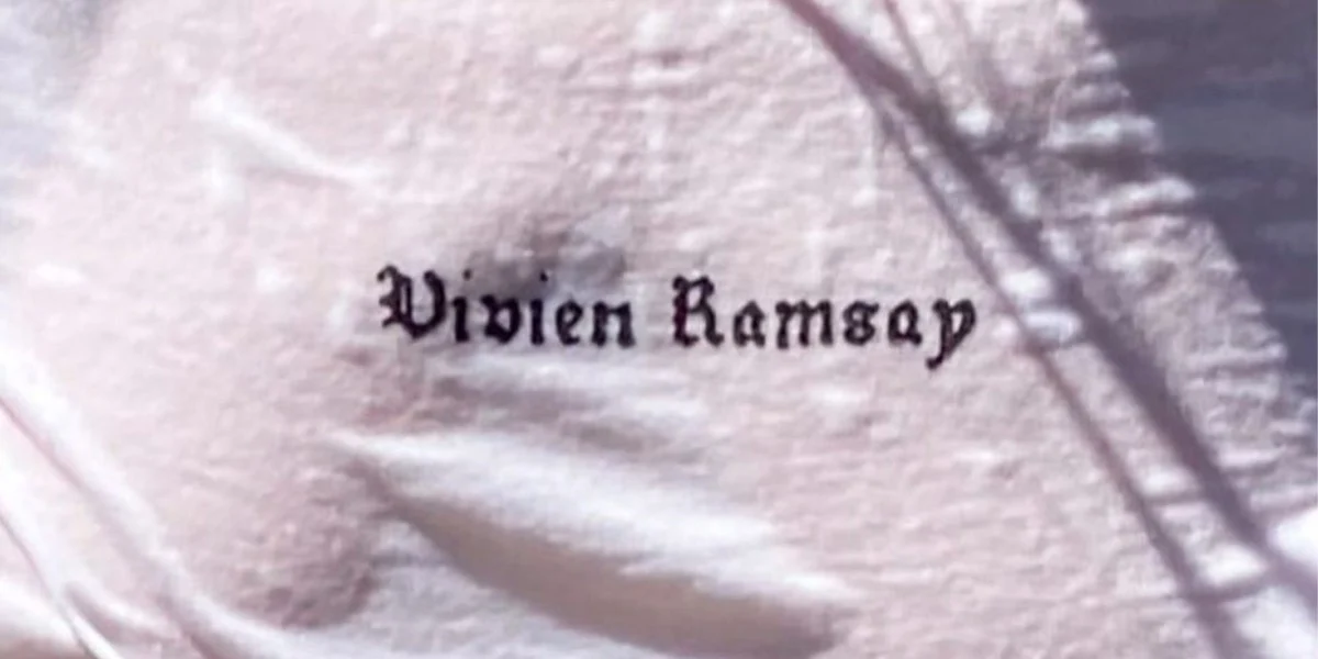 Vivien Ramsay label on a white garment