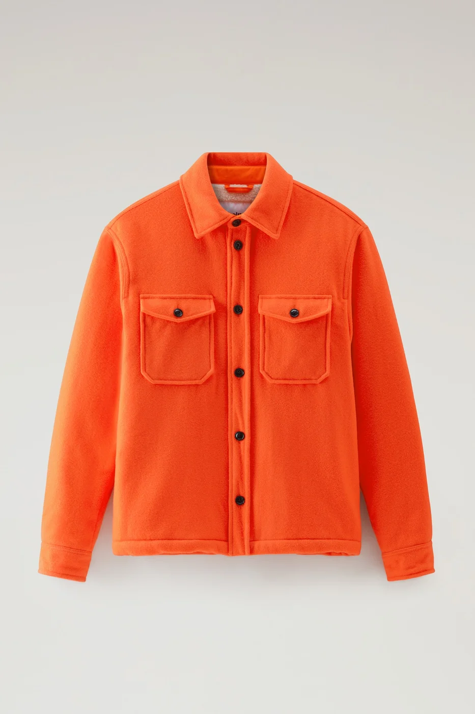 Orange overshirt from the Woolrich by Serving the People collection